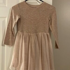 Cat and Jack girls tan, long sleeve, tulle skirt. In excellent condition.